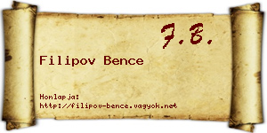 Filipov Bence névjegykártya