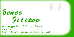 bence filipov business card